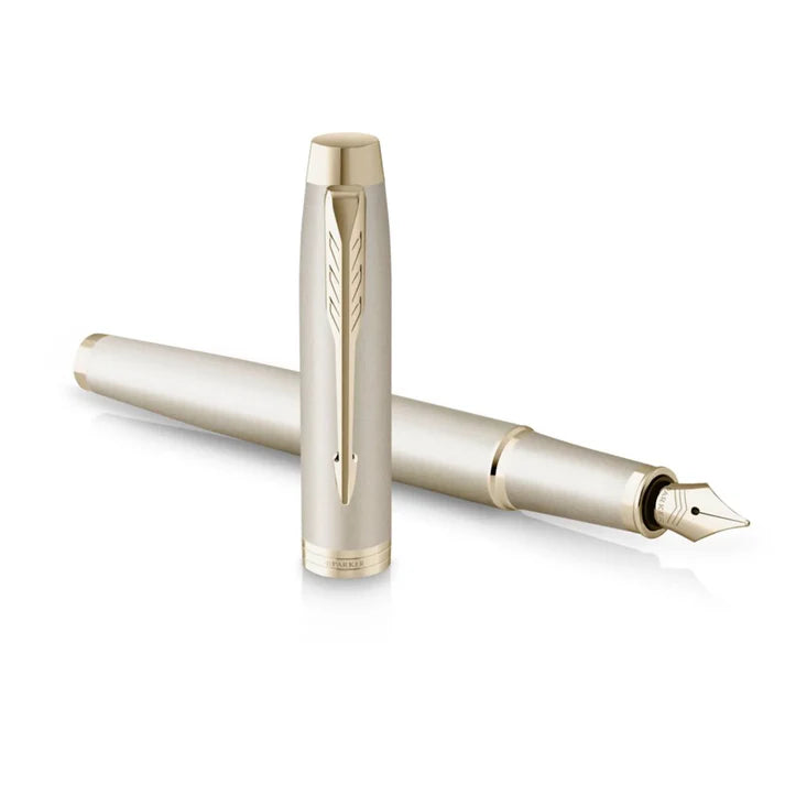 Parker IM Professional Monochrome Champagne Trim Fountain Pen