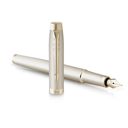 Parker IM Professional Monochrome Champagne Trim Fountain Pen