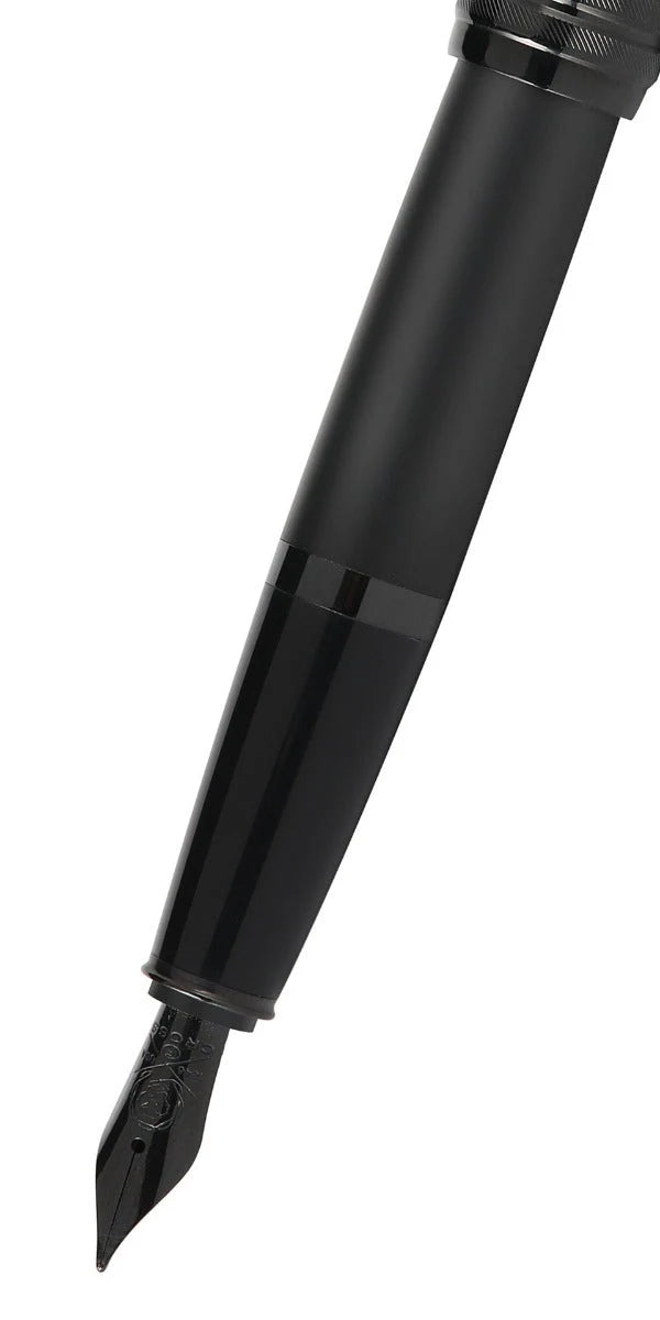 Bailey Matte Black Lacquer Stainless Steel Medium Nib Fountain Pen