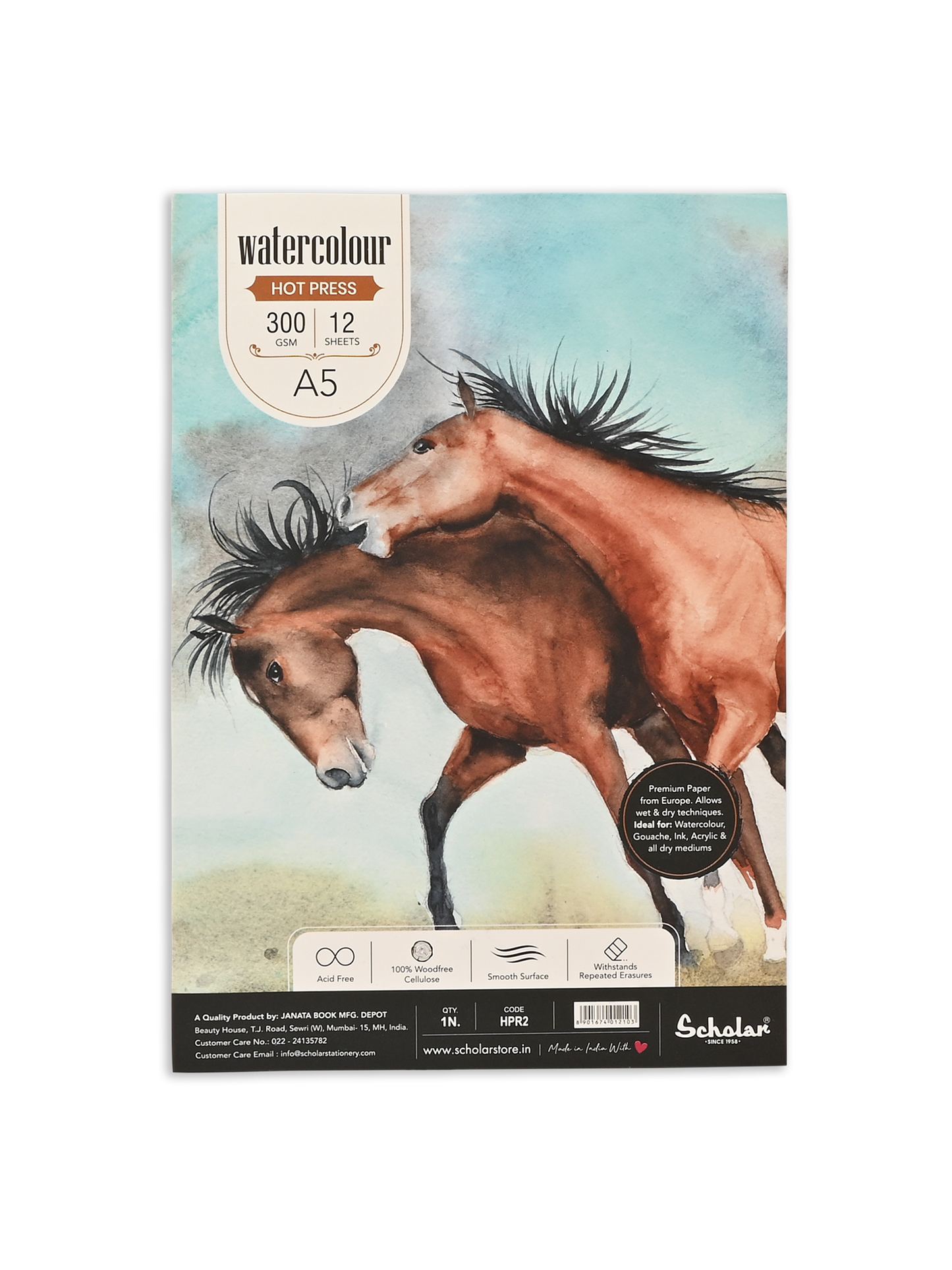 Watercolour Hot Pressed Paper Pads  Glue Bound