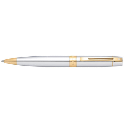 Sheaffer Gift 300 Ballpoint Pen Bright Chrome with Gold Tone Trim