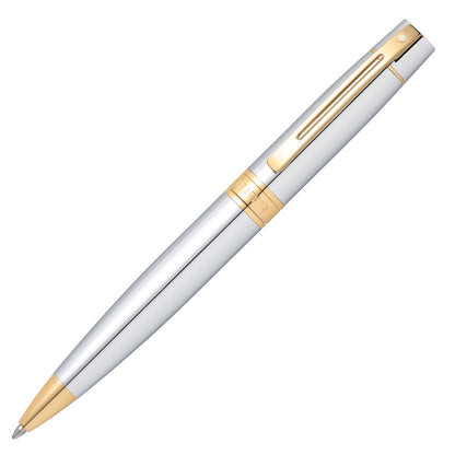 Sheaffer Gift 300 Ballpoint Pen Bright Chrome with Gold Tone Trim