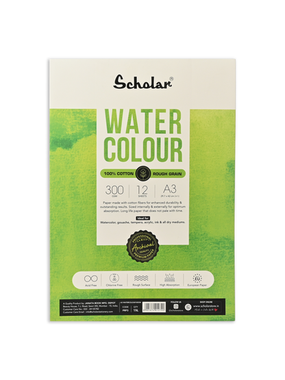 Watercolour Paper Pad – 100% Cotton (Rough)